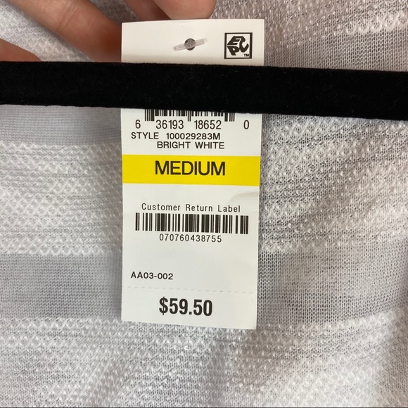 INC Sheer White Stripe Hooded Cardigan NWT - Picture 5 of 6